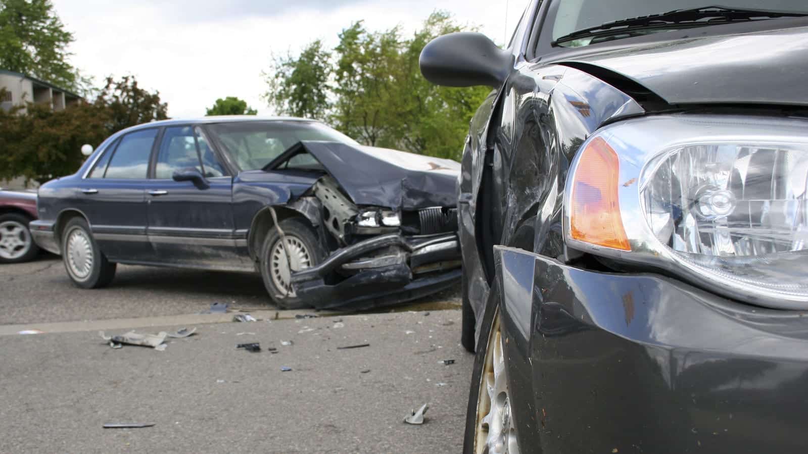 Side Impact Auto Accident Stock Photo