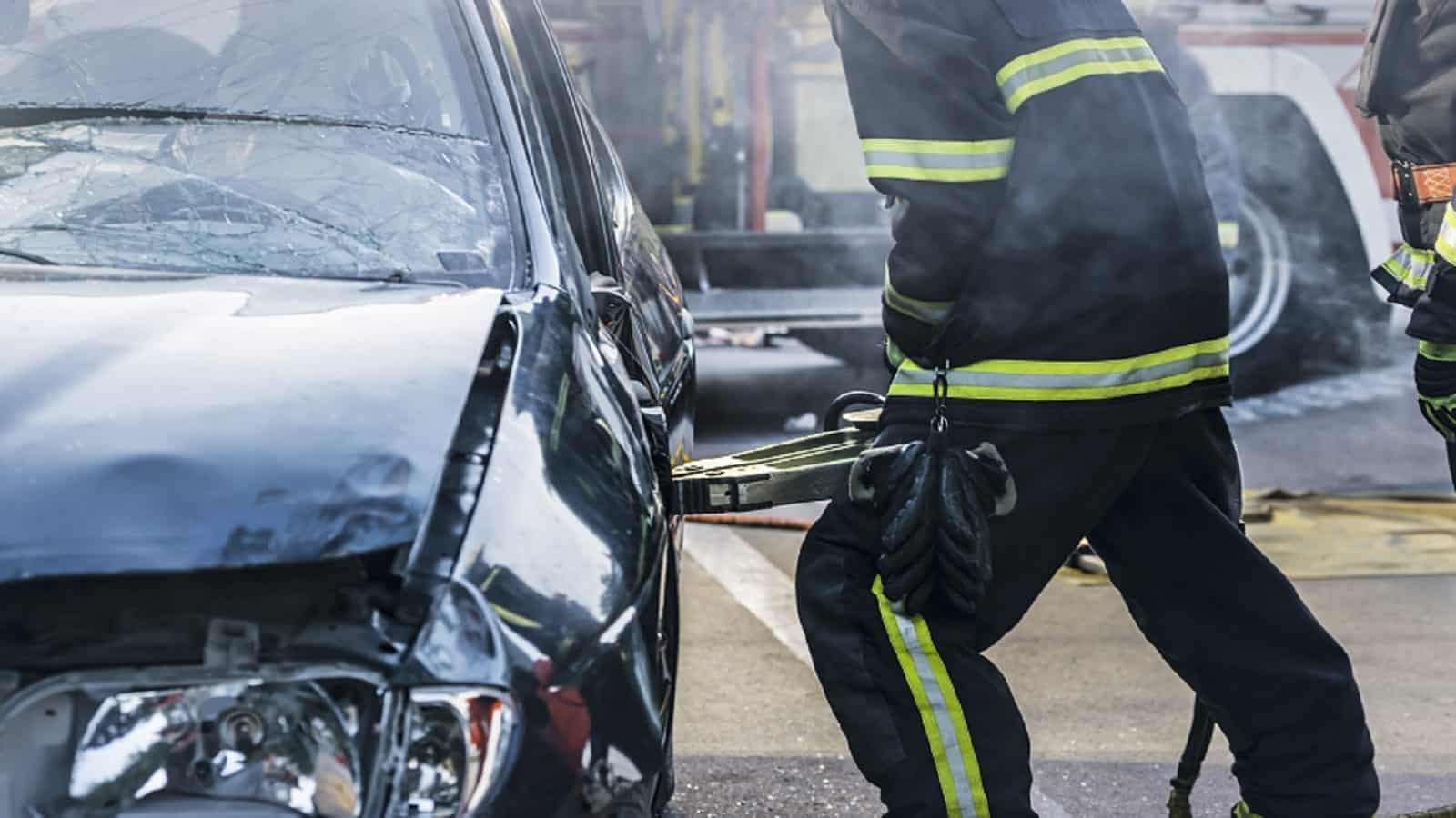 Severe Car Accident Stock Photo