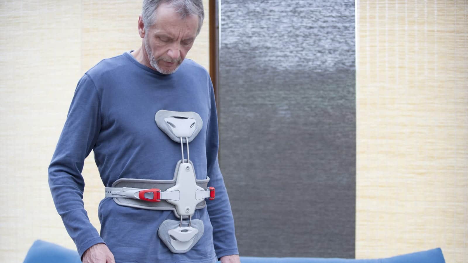 Elderly Man With A Spinal Cord Injury Stock Photo
